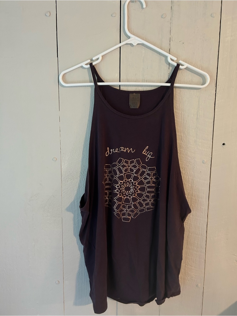 Calla Dream Big Graphic Tank Top - Purple & Gold